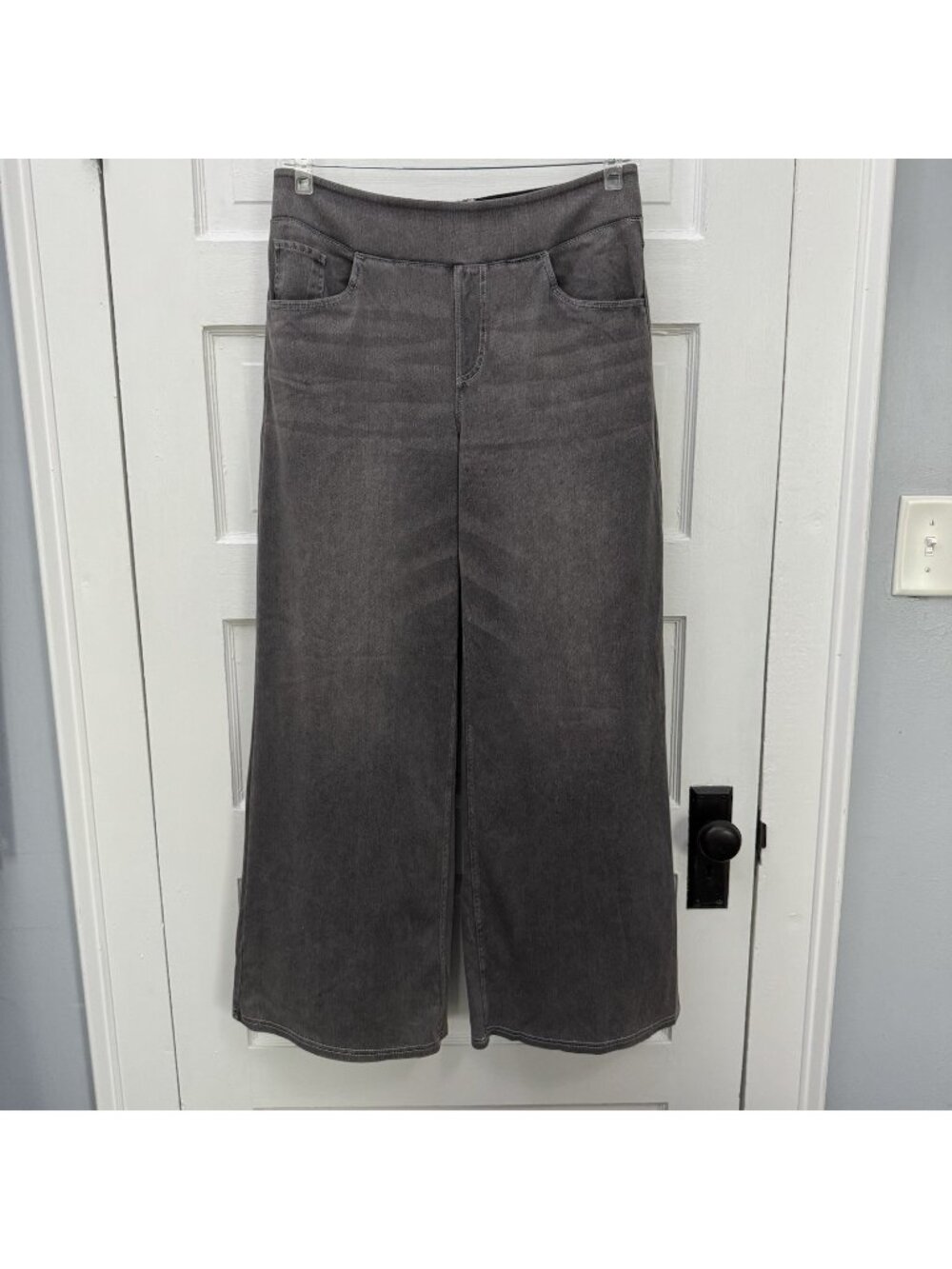 Halara Flex Jeans Women’s L Gray High Rise Pull On Stretch Wide Leg 29 Inseam